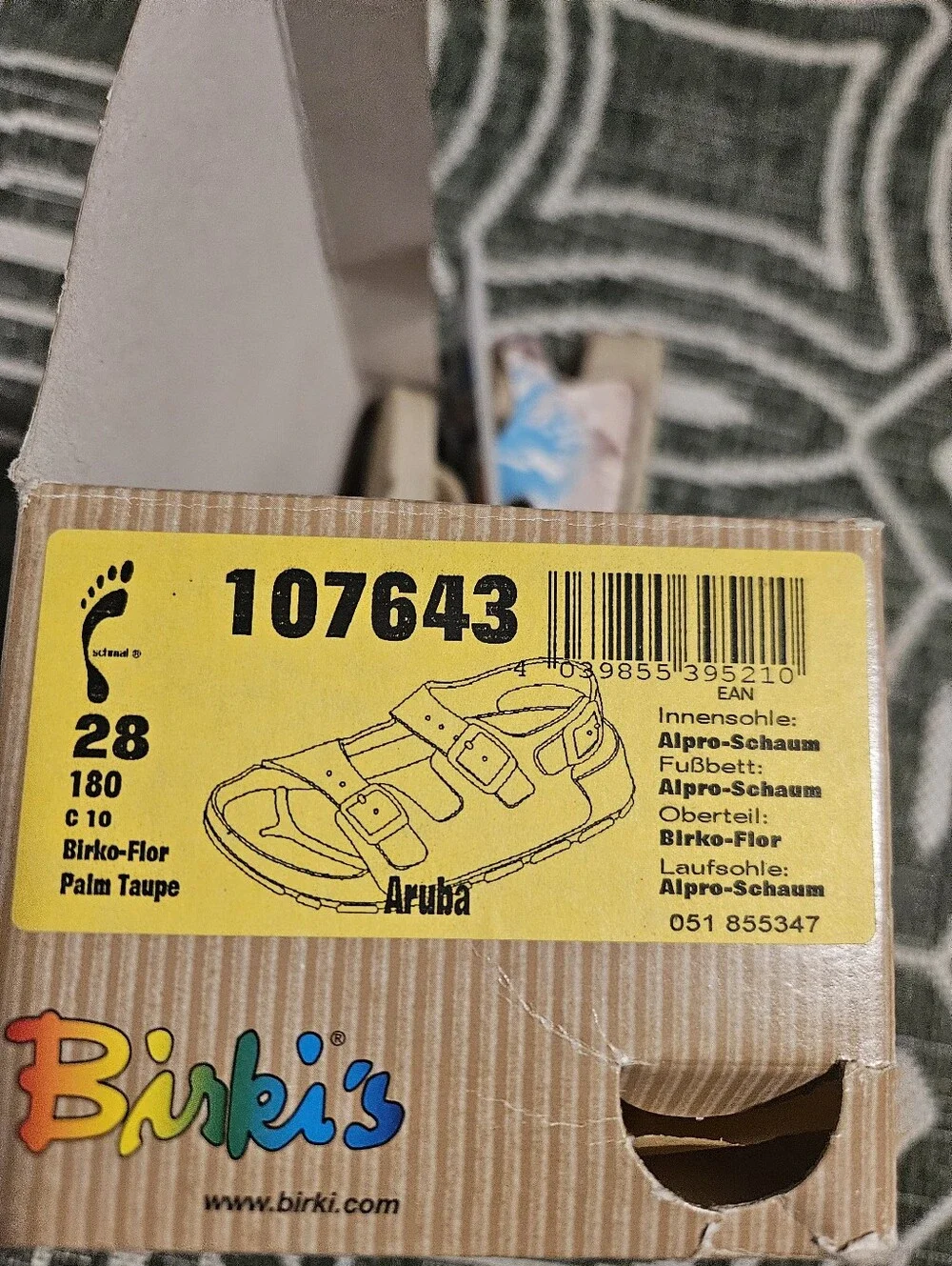 NIB Vintage Birki’s by Birkenstock Aruba Kids Sandals Palm Taupe EU 28 / US 10